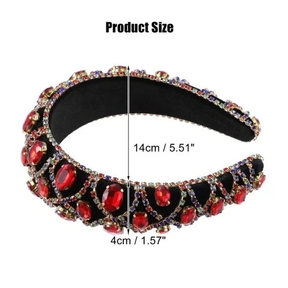 Ruby Red Large Crystal Headband - Picture 3 of 10